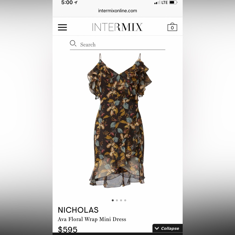 NICHOLAS Black Floral Mini Dress
